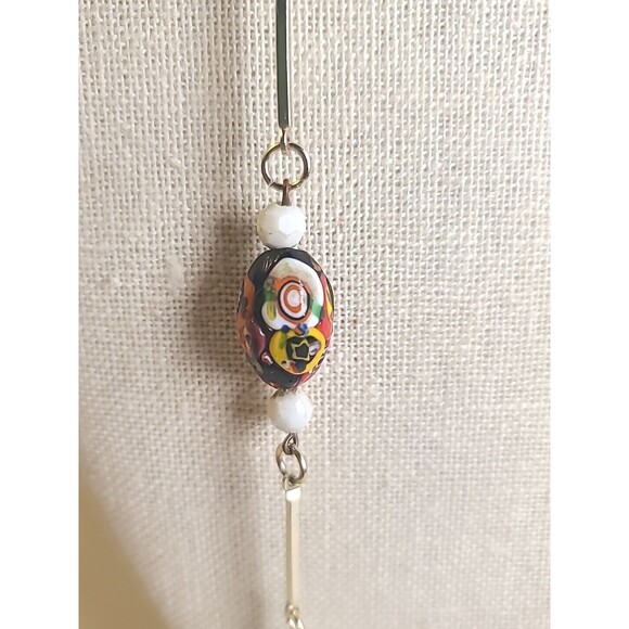 Vintage 16" Necklace Venetian Millefiori Italy Glass Murano Large Italian Beads - Picture 1 of 6